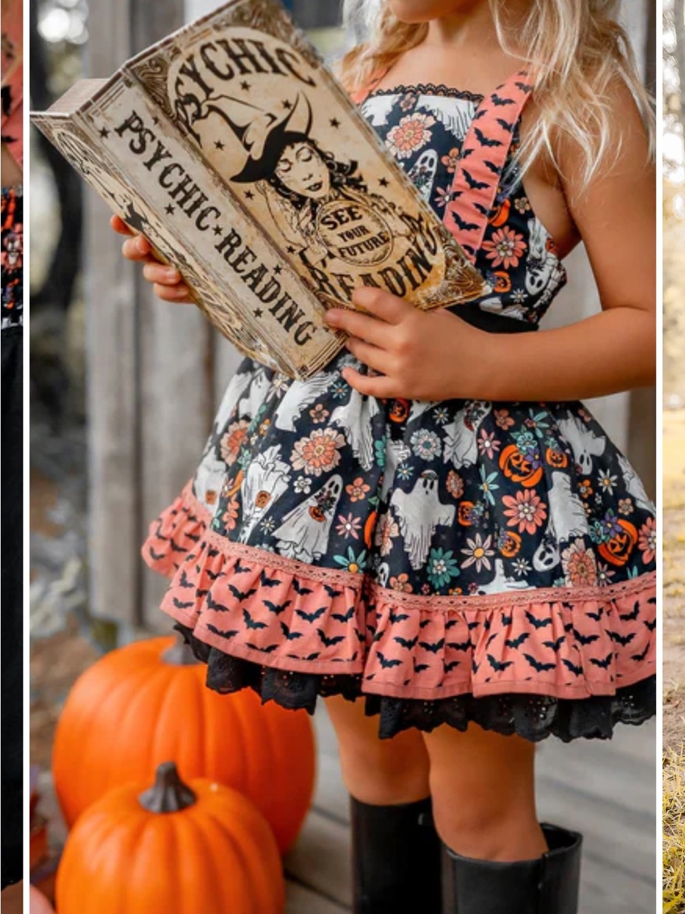 Liv & Stella Girls 8 gorgeous Ghost & bats Tunic dress & bloomers Halloween